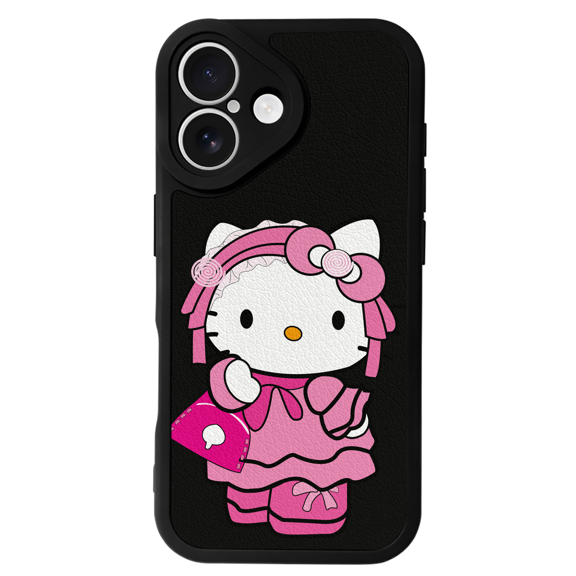 （画像用） Hello Kitty ハローキティ 【iPhone 16シリーズ対応】シリコンスマホケース（レザー調） 材質：シリコン